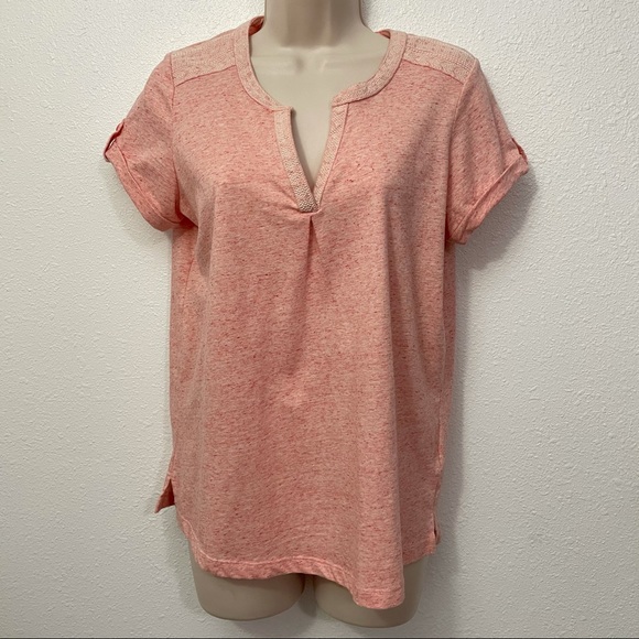 L.L. Bean Pink Short Sleeve Shoulder Embroidery XS - Picture 2 of 8